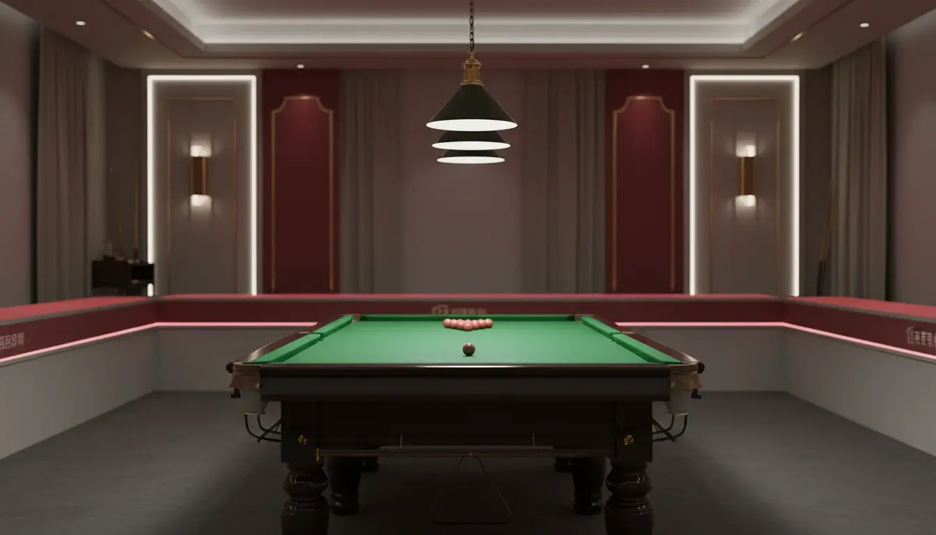 Chinese snookerspeler aan professionele tafel