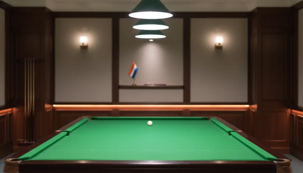 Snookertafel met Nederlandse vlag voor legaal wedden
