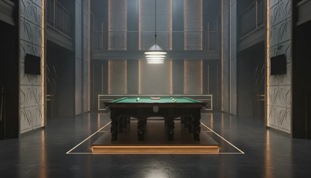 Luxueuze snookertafel in moderne arena voor Saudi Masters