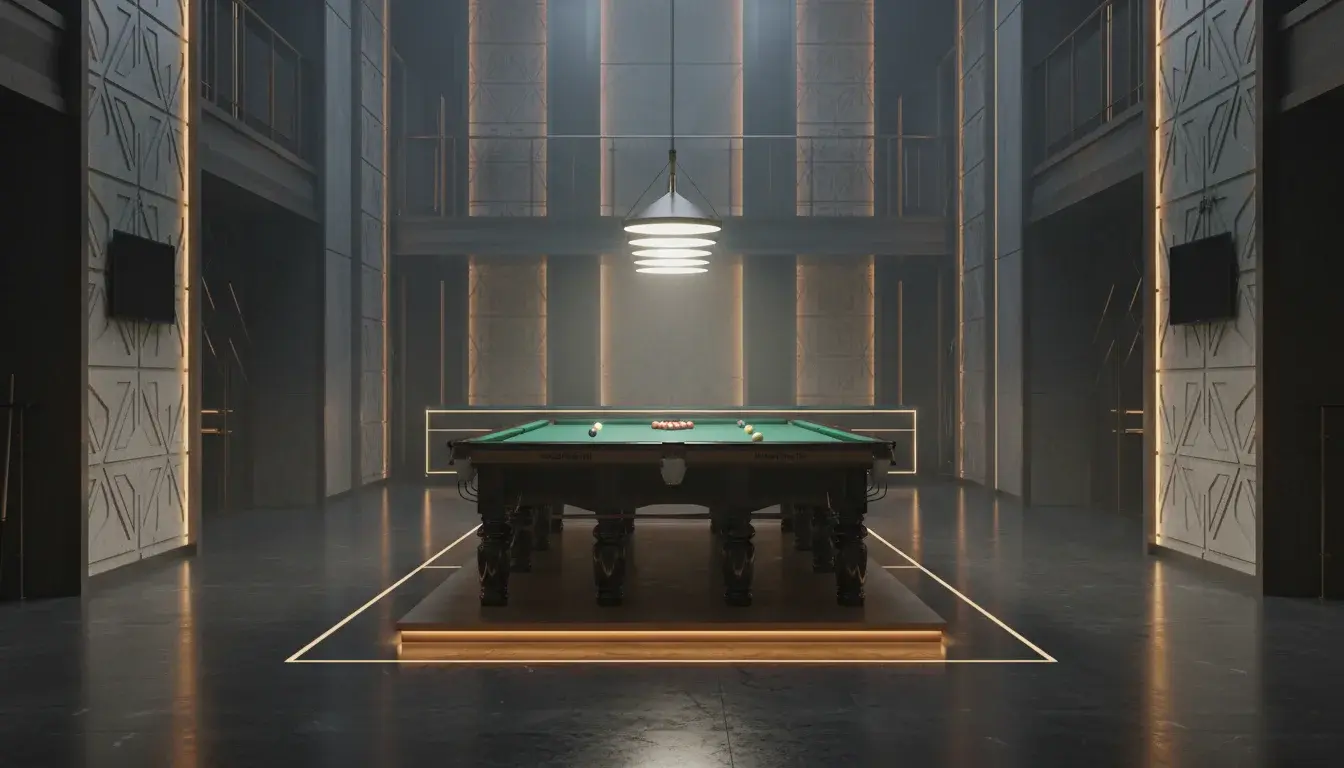 Luxueuze snookertafel in moderne arena voor Saudi Masters