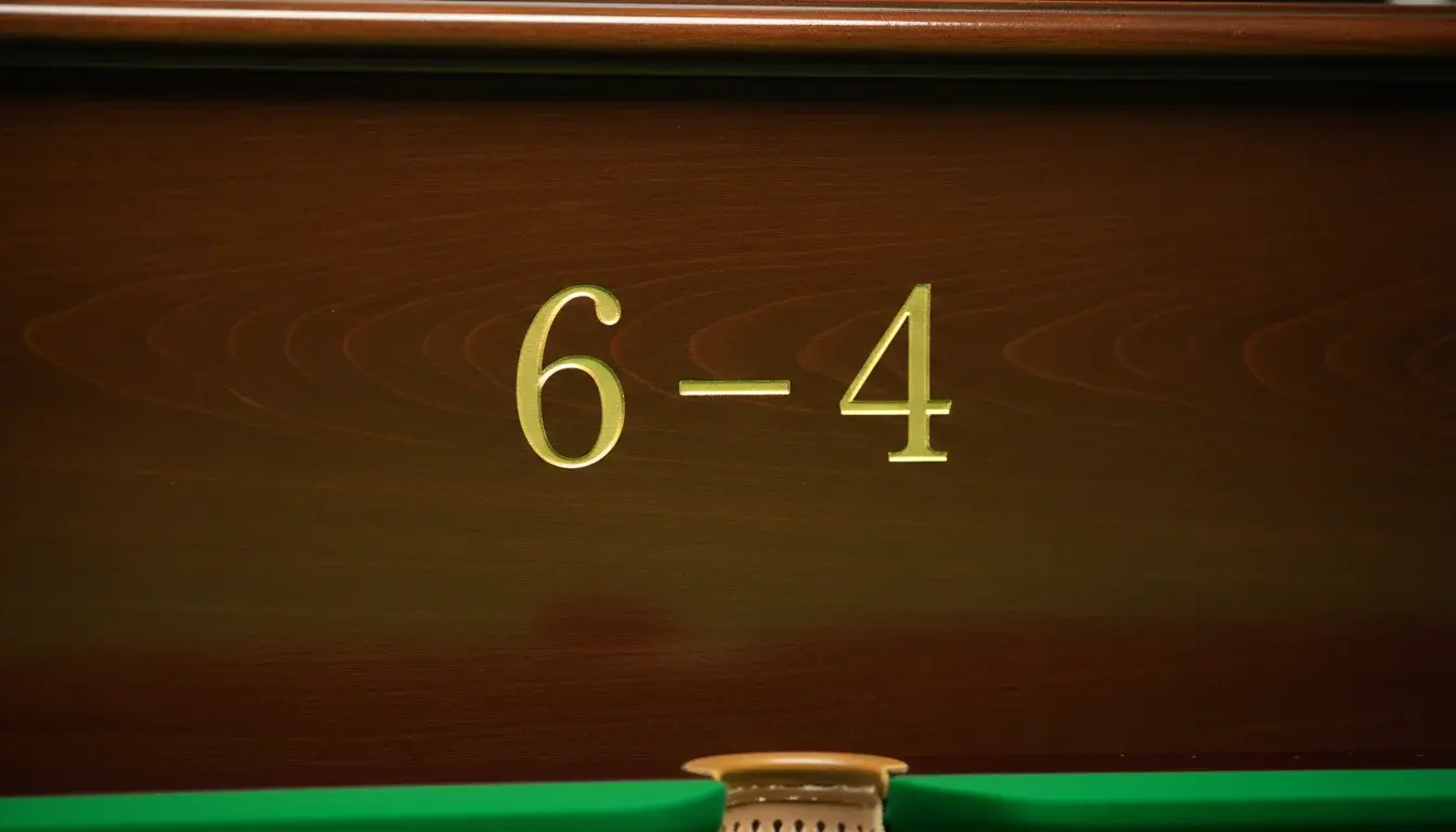 Snooker scorebord met exacte framescore 6-4