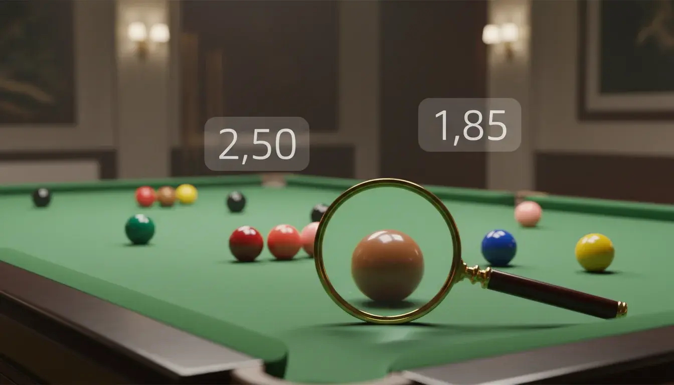 Snookertafel met odds vergelijking en value concept