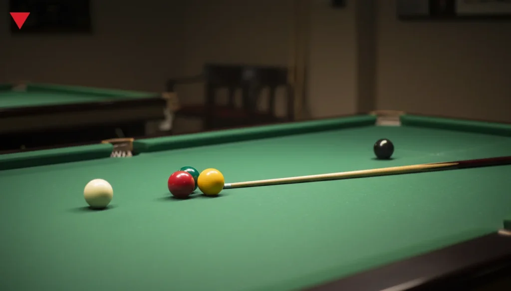 Snookertafel met waarschuwingsteken voor veelgemaakte fouten