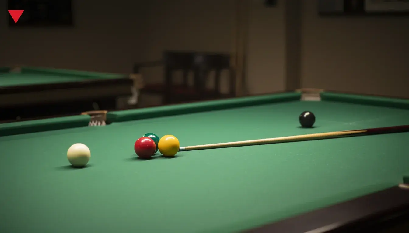 Snookertafel met waarschuwingsteken voor veelgemaakte fouten